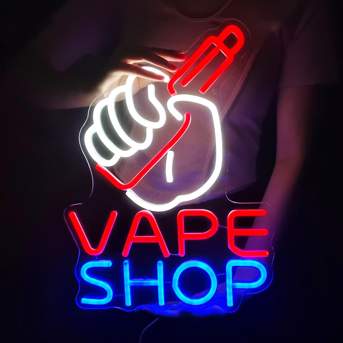 Vape Decoration - ปากการูปหัวใจร้านบุหรี่ไฟฟ้าไฟ LED ติดโลโก้เครื่องตกแต่งฝาผนังวันเกิดวันคริสต์มาสของขวัญสามี