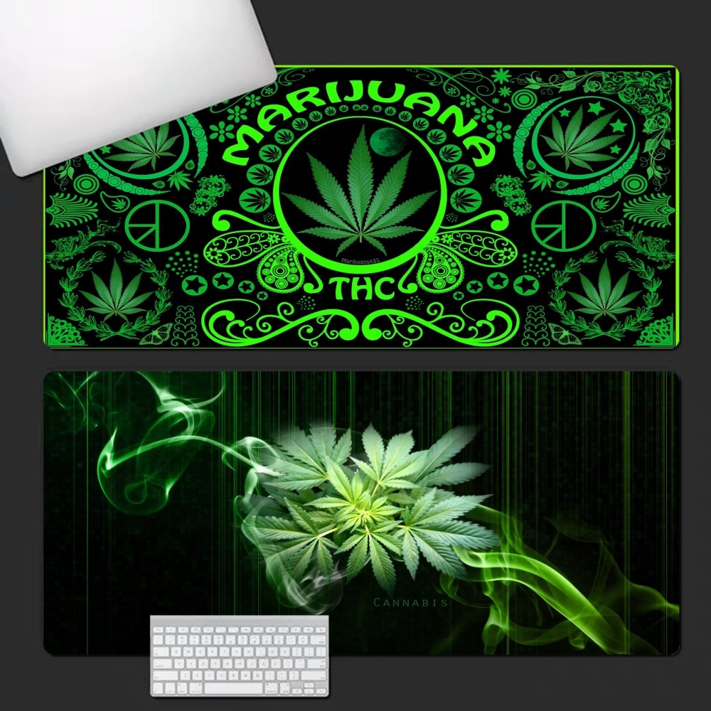 Weed Vaping Accessories - แผ่นรองเมาส์420วัชพืชสูบบุหรี่ตลก INS แผ่นรองเมาส์สำหรับเล่นเกมส์การ์ตูนอะนิเมะขนาดใหญ่เสื่อเมาส์และคีย์บอร์ดอุปกรณ์เสริมแผ่นรองปูโต๊ะ