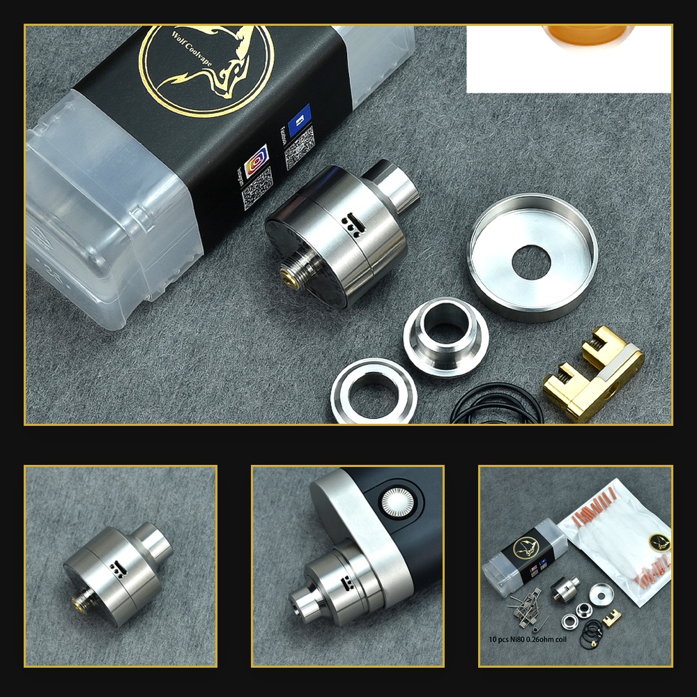 Vape Accessory - Wolfcoolvape Nisshoku RDA Atomizer สำหรับการสูบบุหรี่แบบ MTL,