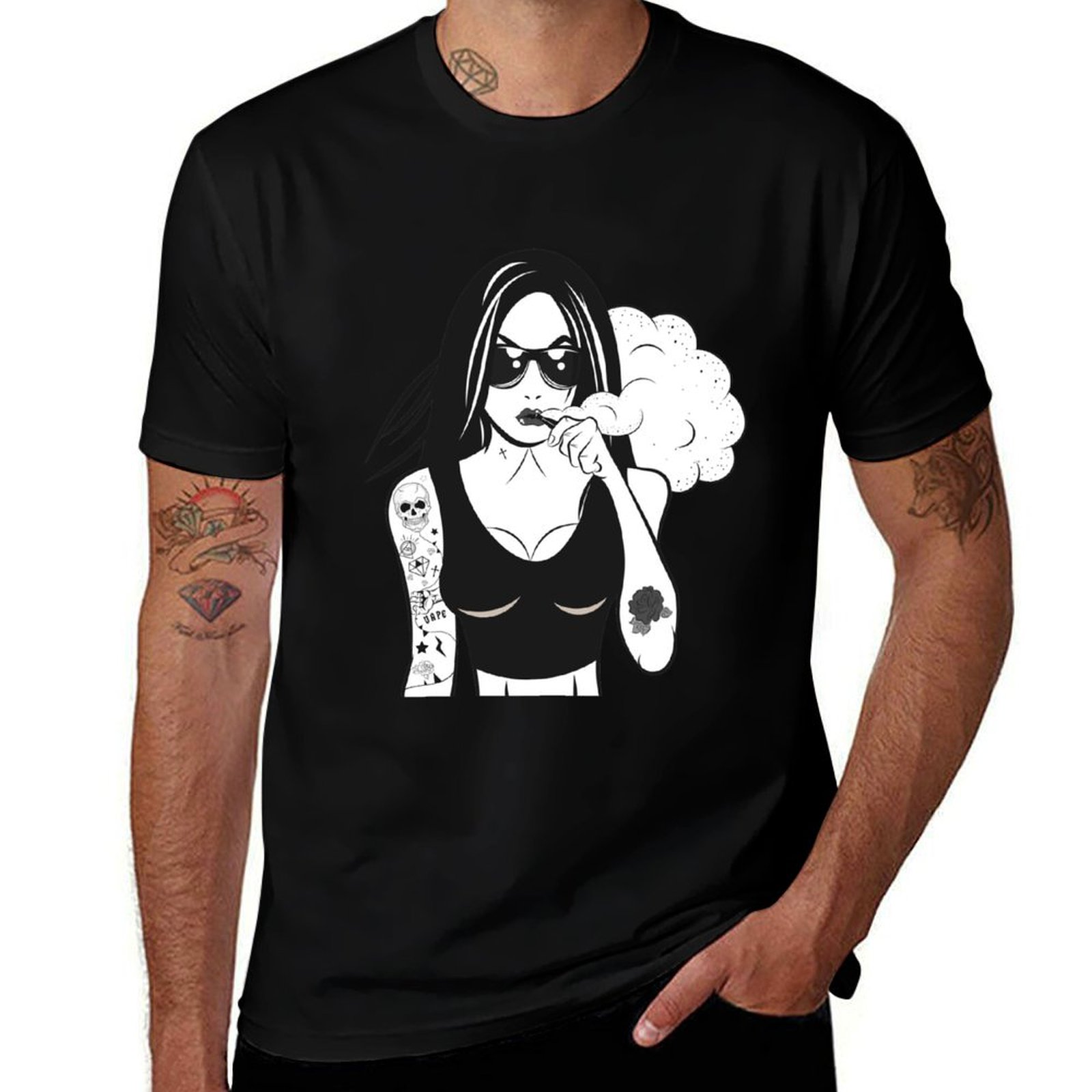 Quick Vape - เสื้อยืดลายสาว Vape แห้งเร็ว เสื้อยืดสำหรับเดินทาง
