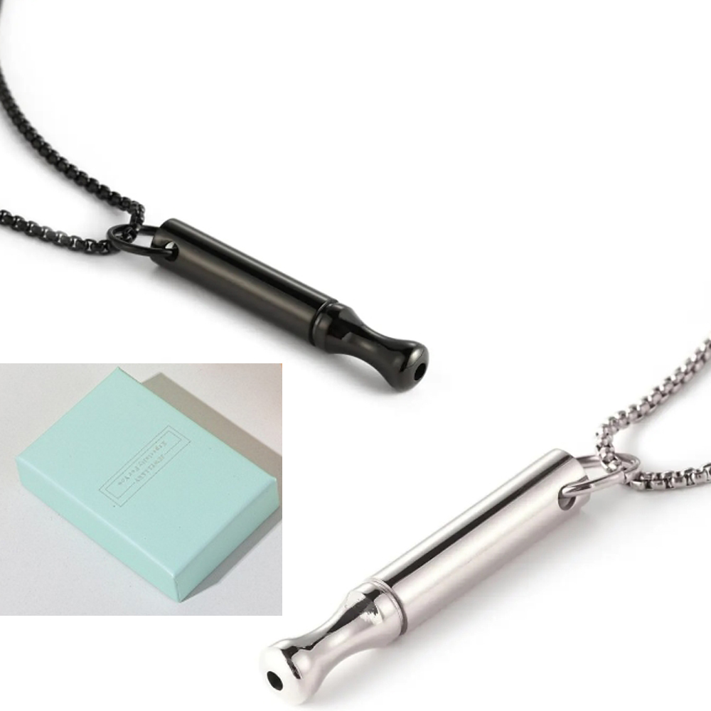 Vape Accessory - สร้อยคอไทเทเนียมสตีลช่วยหายใจ ลดความวิตกกังวล ช่วยเลิกบุหรี่ ช่วยเลิกสูบบุหรี่ไฟฟ้า สร้อยคอช่วยผ่อนคลาย พร้อมกล่องของขวัญ